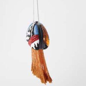 Zara Beaded Fringe Crossbody Clutch